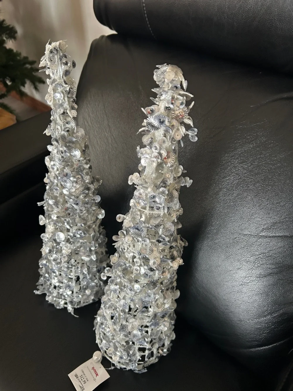 TJ-Maxx Set of Two Shimmering Silver Christmas Trees